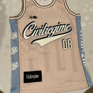 Beige and Blue Civil Regime Men's Jersey